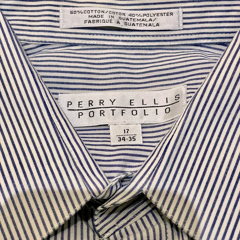 Perry Ellis Portfolio Men’s Long Sleeve Dress Shirt - Picture 3 of 3